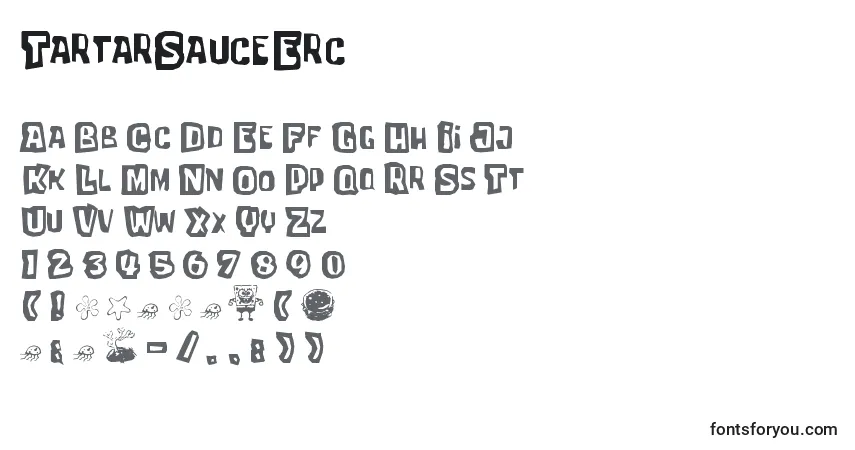 A fonte TartarSauceErc – alfabeto, números, caracteres especiais