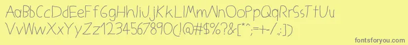 KidsFuture Font – Gray Fonts on Yellow Background
