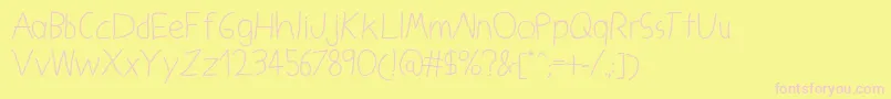 Fonte KidsFuture – fontes rosa em um fundo amarelo