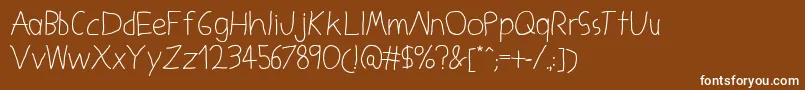 Шрифт KidsFuture – белые шрифты на коричневом фоне