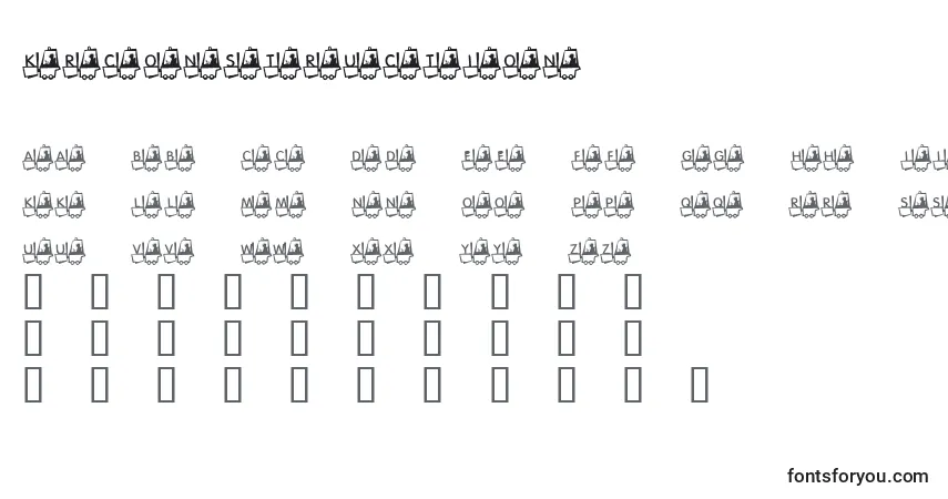 Czcionka KrConstruction – alfabet, cyfry, specjalne znaki