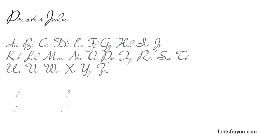 Schriftart PresterJohn – Alphabet, Zahlen, spezielle Symbole