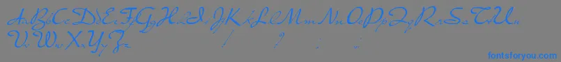 PresterJohn-Schriftart – Blaue Schriften auf grauem Hintergrund