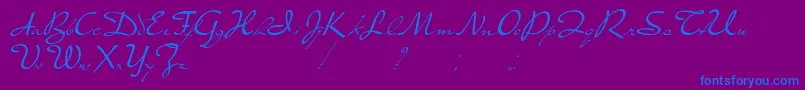 PresterJohn-Schriftart – Blaue Schriften auf violettem Hintergrund