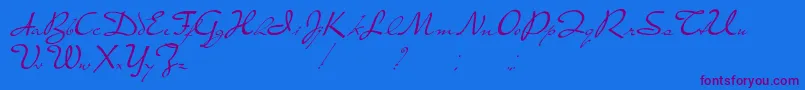 PresterJohn-Schriftart – Violette Schriften auf blauem Hintergrund