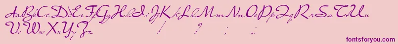 PresterJohn-Schriftart – Violette Schriften auf rosa Hintergrund