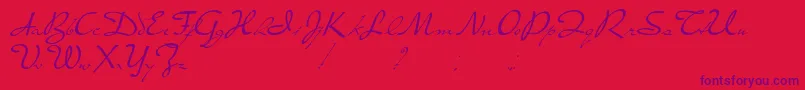 PresterJohn-Schriftart – Violette Schriften auf rotem Hintergrund