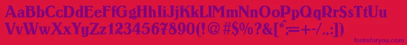 Fonte LouisRegularDb – fontes roxas em um fundo vermelho