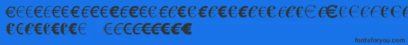 LinotypeEurofontAToF-fontti – mustat fontit sinisellä taustalla
