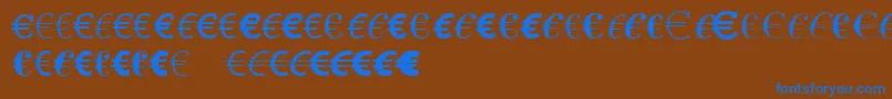 フォントLinotypeEurofontAToF – 茶色の背景に青い文字