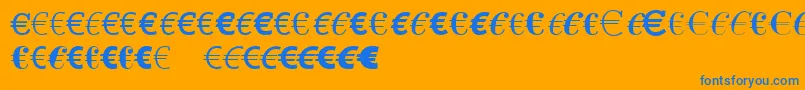 LinotypeEurofontAToF Font – Blue Fonts on Orange Background