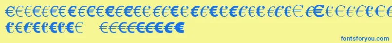 LinotypeEurofontAToF Font – Blue Fonts on Yellow Background