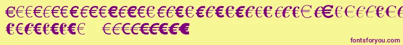 LinotypeEurofontAToF Font – Purple Fonts on Yellow Background
