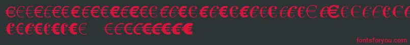 LinotypeEurofontAToF Font – Red Fonts on Black Background