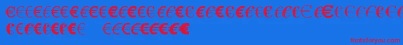 LinotypeEurofontAToF Font – Red Fonts on Blue Background