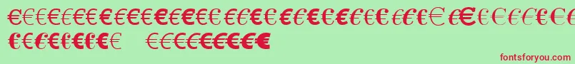 LinotypeEurofontAToF Font – Red Fonts on Green Background