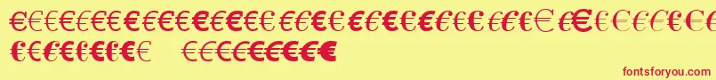 フォントLinotypeEurofontAToF – 赤い文字の黄色い背景