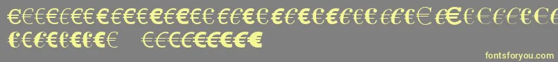 フォントLinotypeEurofontAToF – 黄色のフォント、灰色の背景