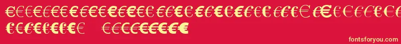 LinotypeEurofontAToF Font – Yellow Fonts on Red Background