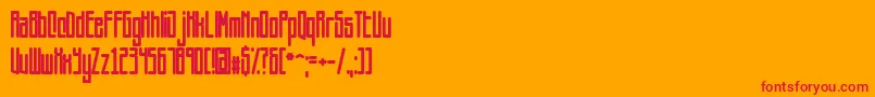 Squareworm Font – Red Fonts on Orange Background