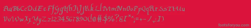 フォントValleyforge – 赤い背景に灰色の文字
