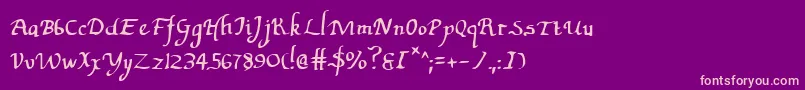 フォントValleyforge – 紫の背景にピンクのフォント