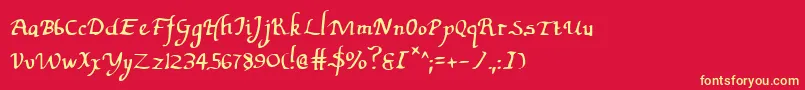 Valleyforge Font – Yellow Fonts on Red Background