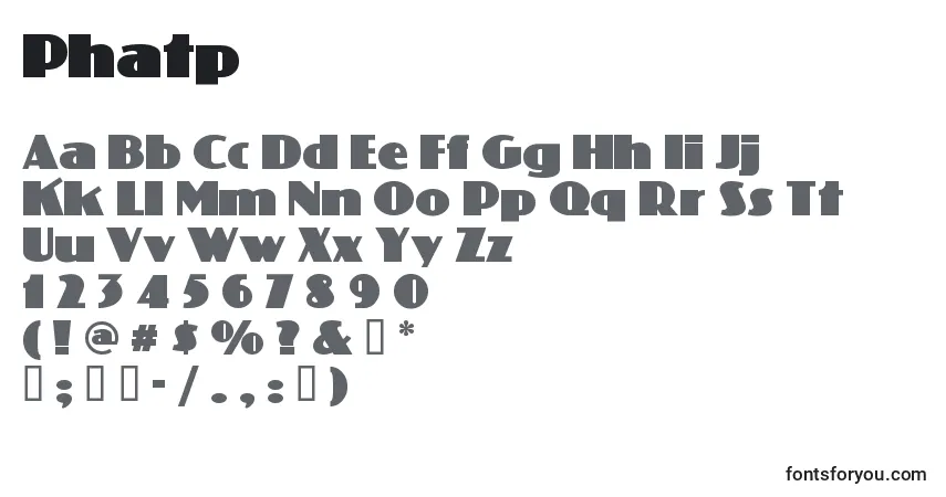 Czcionka Phatp – alfabet, cyfry, specjalne znaki