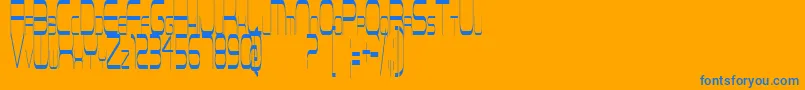 フォントReconnaissanceMission – オレンジの背景に青い文字