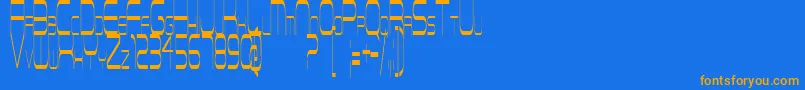 フォントReconnaissanceMission – オレンジ色の文字が青い背景にあります。