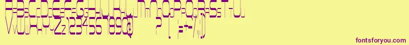 ReconnaissanceMission-Schriftart – Violette Schriften auf gelbem Hintergrund