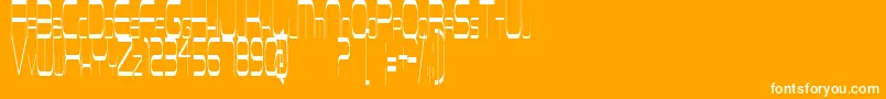 ReconnaissanceMission-fontti – valkoiset fontit oranssilla taustalla