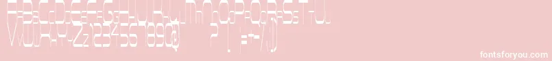 ReconnaissanceMission-fontti – valkoiset fontit vaaleanpunaisella taustalla