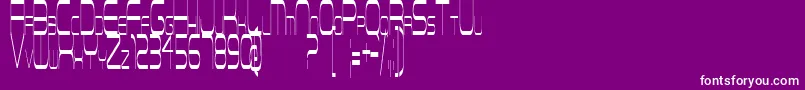 ReconnaissanceMission-fontti – valkoiset fontit violetilla taustalla