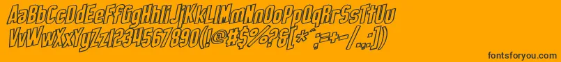 SfObliquitiesOutline Font – Black Fonts on Orange Background