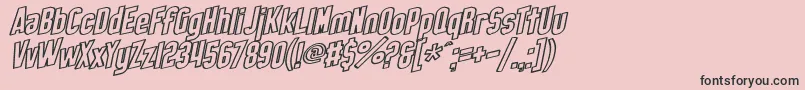 SfObliquitiesOutline Font – Black Fonts on Pink Background