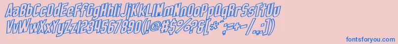 SfObliquitiesOutline Font – Blue Fonts on Pink Background