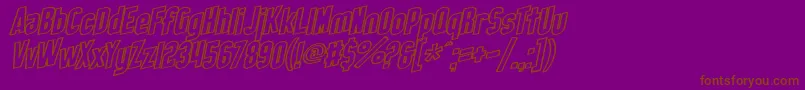 SfObliquitiesOutline Font – Brown Fonts on Purple Background