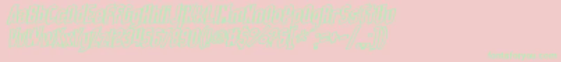 SfObliquitiesOutline Font – Green Fonts on Pink Background