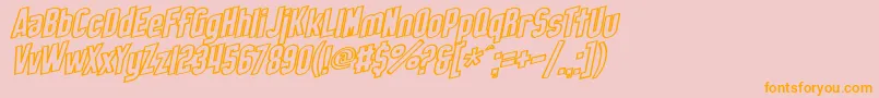SfObliquitiesOutline Font – Orange Fonts on Pink Background