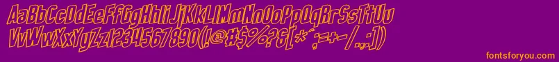 SfObliquitiesOutline Font – Orange Fonts on Purple Background