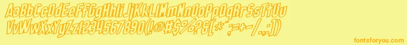 SfObliquitiesOutline Font – Orange Fonts on Yellow Background