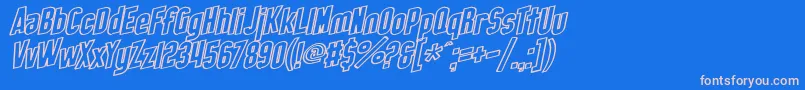 SfObliquitiesOutline Font – Pink Fonts on Blue Background