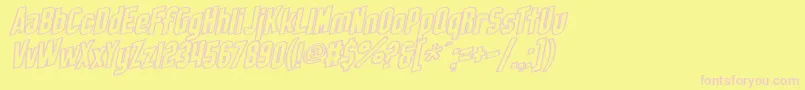 SfObliquitiesOutline Font – Pink Fonts on Yellow Background