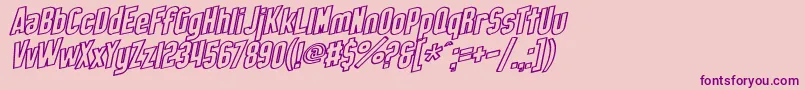 SfObliquitiesOutline Font – Purple Fonts on Pink Background