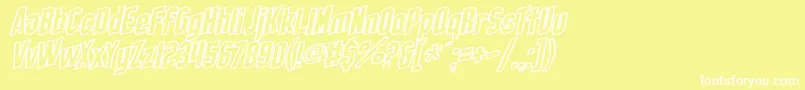 SfObliquitiesOutline Font – White Fonts on Yellow Background