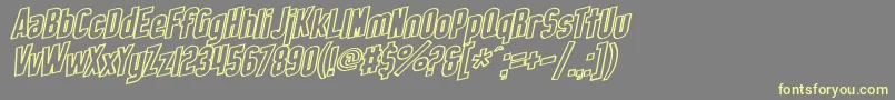 SfObliquitiesOutline Font – Yellow Fonts on Gray Background
