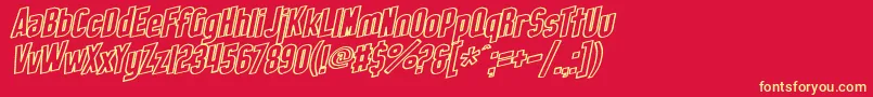 Шрифт SfObliquitiesOutline – жёлтые шрифты на красном фоне