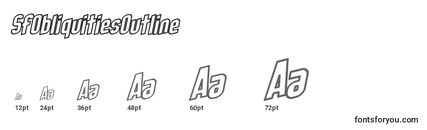 Размеры шрифта SfObliquitiesOutline