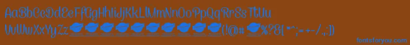More about CanelettersansPersonaluse Font CanelettersansPersonaluse Font – Blue Fonts on Brown Background